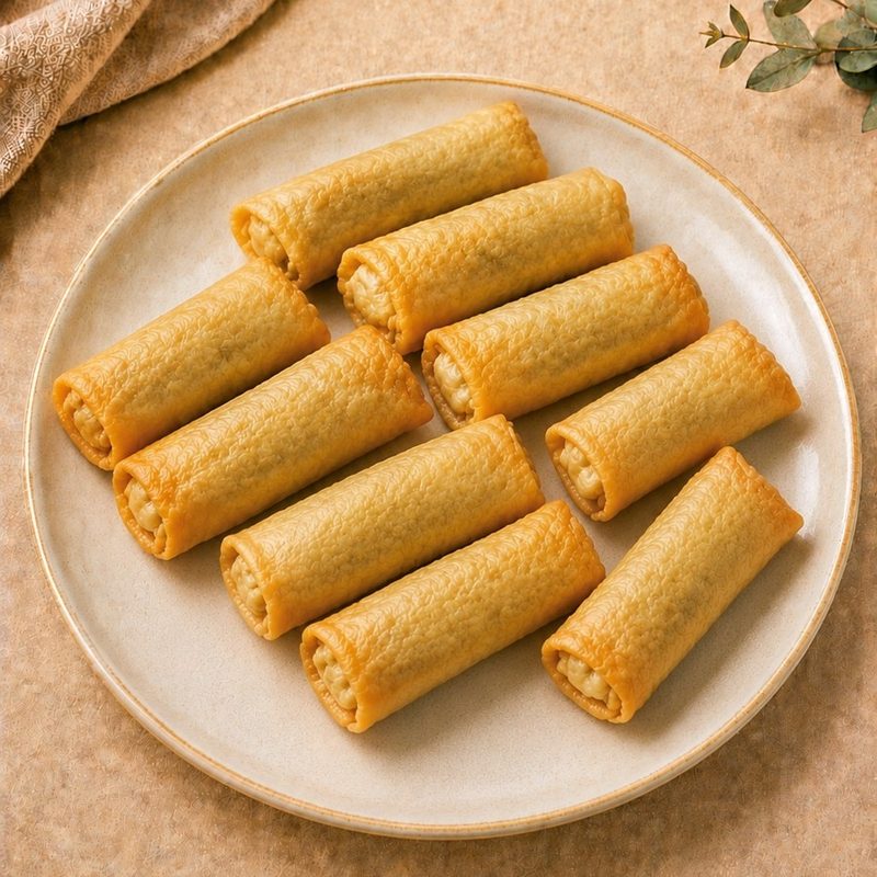 Popiah chicken, crispy rolls with a juicy savoury chicken filling
